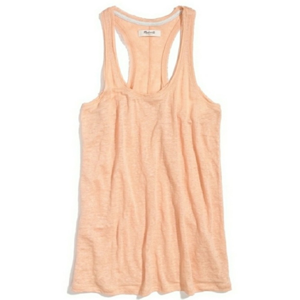 Peach Madewell Linen Racerback Tank-top